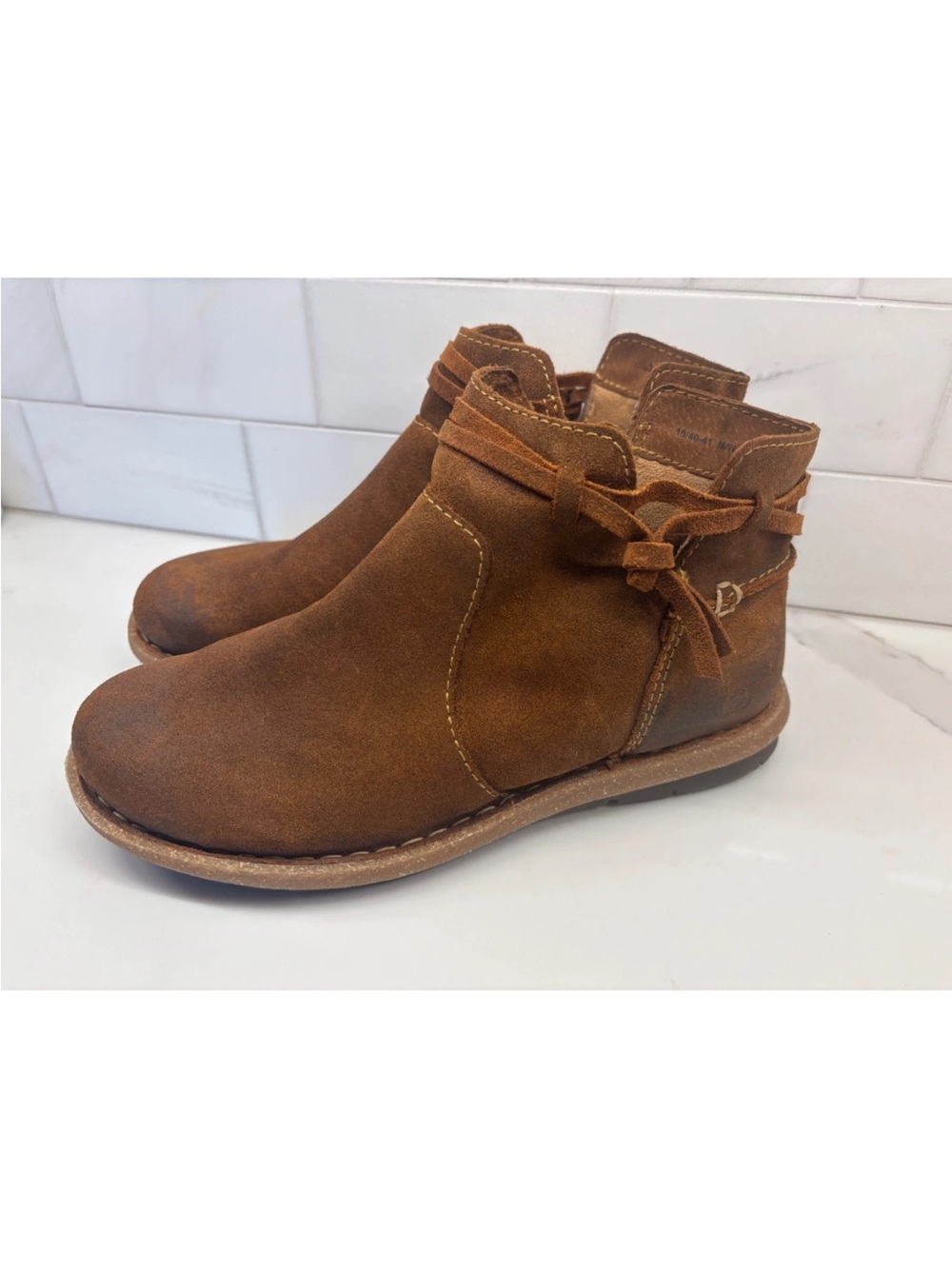 Born Wynter Women's Brown Leather Ankle Boots - Size 10
